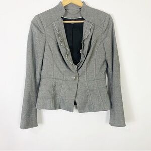 White House Black Market Gray Tailored Blazer Career Work Cute Sleek Casual Sz2
